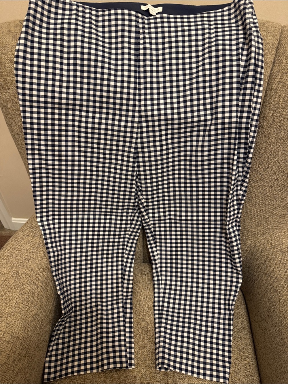 Charter Club Black and White Gingham Cropped Pants